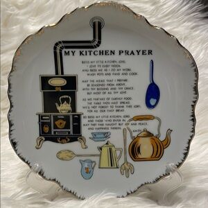 Vintage Kitchen Prayer Decorative Plate